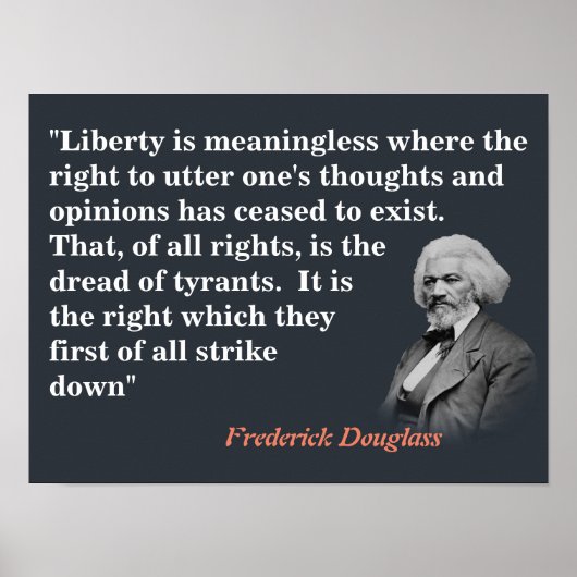 Frederick Douglass Quote On Freedom Of Speech ポスター (正面)