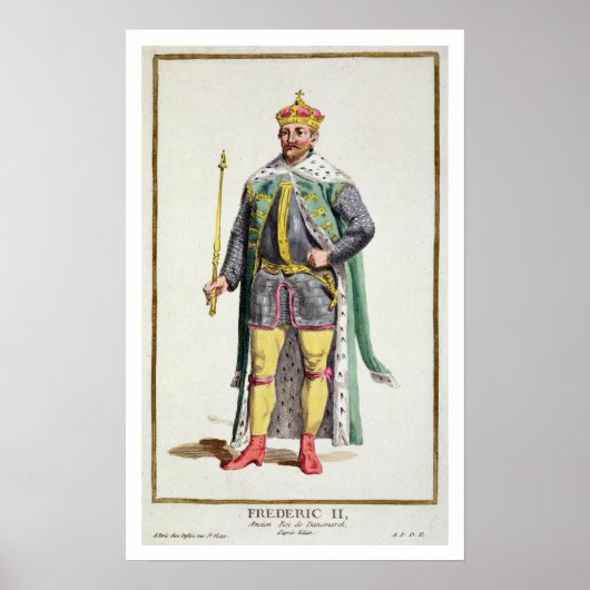 Frederick II (1534-88)デンマークの王'Receuから ポスター (正面)
