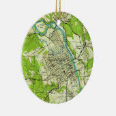 Fredericksburgヴァージニア(1944年)のヴィンテージの地図 セラミックオーナメント (右)