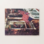 Fredericksburg VA – アメリカのフラグと通り ジグソーパズル (横)
