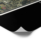 Fredericksburg Virginia宇宙衛星地図 ポスター (角)