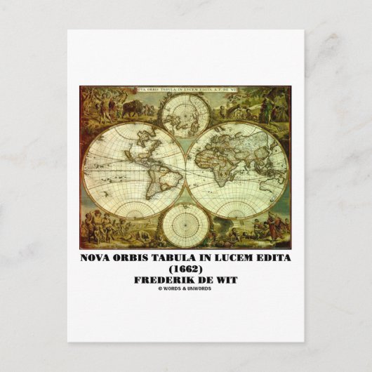 Frederik de Wit Nova Orbis Tabula in Lucem Edita ポストカード (正面)
