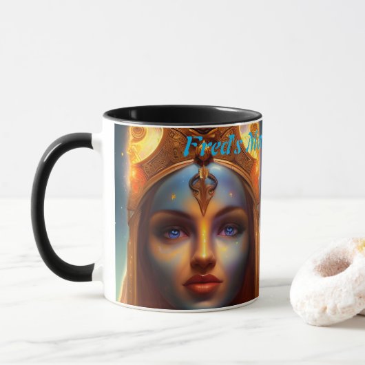 Fred's Morning Caffeineカスタマイズ可パーソナライズされた能 マグカップ (ドーナツ)