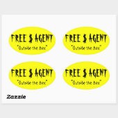 FREE $エージェントギア，黄色，楕円，シール 楕円形シール (シート)