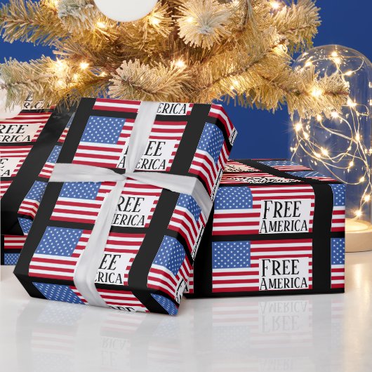 Free America Wrapping Paper ラッピングペーパー (クリスマス)