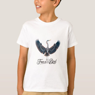 Free as a Bird - Blue 威厳のある Heron in Flight Ins Tシャツ