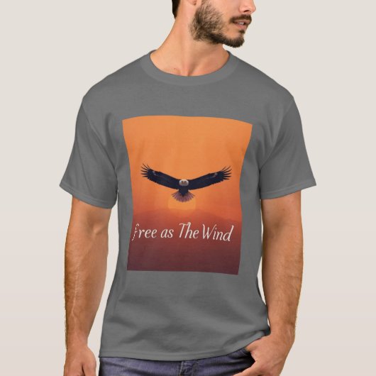 Free as the Wind | Flying Eagle Inspirational  Tシャツ (正面)