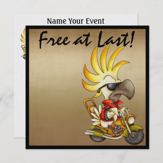 Free at Lastバイクもしくは自転車に乗る人- SRF 招待状 (正面/裏面)