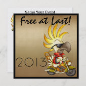 Free at Lastバイクもしくは自転車に乗る人- SRF 招待状 (正面/裏面)