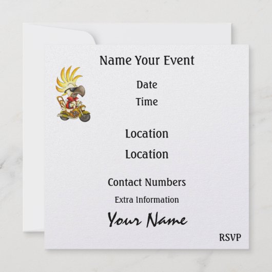 Free at Lastバイクもしくは自転車に乗る人- SRF 招待状 (裏面)