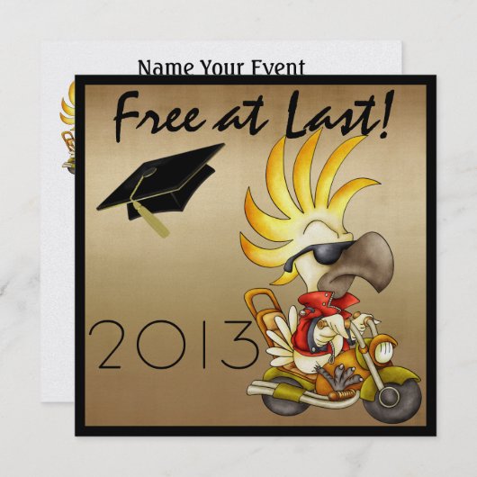 Free at Lastバイクもしくは自転車に乗る人- SRF 招待状 (正面/裏面)