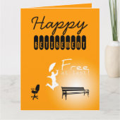 Free at Last Happy Retirement BIG Greeting Card カード (正面)