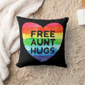 Free Aunt Hugs LGBT Flag Pride Awareness Month Rai クッション (ブランケット)