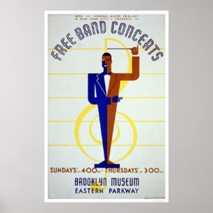 Free Band Concerti 1941 WPA ポスター