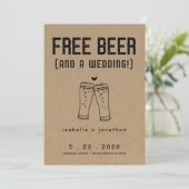Free Beer おもしろい Save the Date Card 招待状 (スタンド正面)