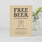 Free Beer Funny Diaper Party Invitation 招待状 (スタンド正面)