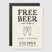 Free Beer Funny Save the Date Card Magnet マグネット招待状 (正面/裏面)