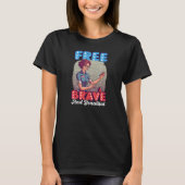 Free Brave Beautiful 4th Of July Math Teacher Tシャツ (正面)