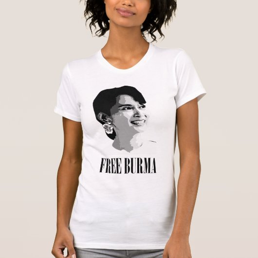 Free Burma - Aung Sang Suu Kui Tシャツ (正面)