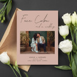 Free Cakeおもしろいの結婚写真Save the Date 案内ポストカード<br><div class="desc">このおもしろい無料ケーキと結婚の写真を保存Dateはがきは笑いが彼らの旅を蹴るの方法であるカップルに最適信じで最高のす。このハガキは喜びと不吉の本質を捉え、スマイルを持ち込む喜ばしいメッセージを掲載している。「ケーキを無料で購入し、結婚する」。 お祭りよくはしゃぐの甘さ結婚と、結び目の興奮を合わせたうなずき！フロントサイドは、あなたの選んだ写真を紹介し、あなたの大きな日を楽しんでお離れ客様を楽しませる個人のtouchを追加する。一方、背面には、日付、場所、共有したい追加の情報など結婚の重要な詳細のための十分な宇宙が提供されている。あなたは計画した事伝統的件でもお祝いでもお洒落、このフリーおもしろいケーキの写真結婚日付はがきを保存することは、あなたの来るべき結婚を発表するための完璧な方法である。喜びを広げ、特別な日のトーンを設定し、ゲストがスマイルで自分のカレンダーにマークを付けることを保証！</div>