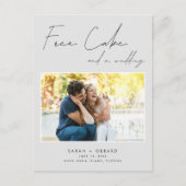 Free Cakeおもしろいの結婚写真Save the Date 案内ポストカード (正面)