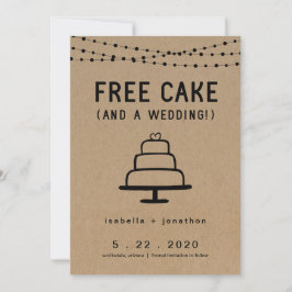 Free Cake おもしろい Save the Date Card 招待状