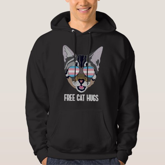 Free Cat Hugs  Cat Trans Pride パーカ (正面)