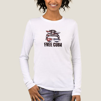 Free Cuba – Cuban Freedom Protest Woman トライブレンドTシャツ