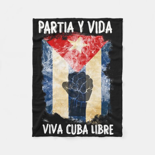 Free Cuby Resist S.o.s CubyフラッグCubynヴィンテージメンズ フリースブランケット (正面)