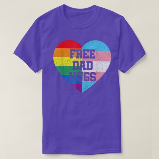 Free Dad Hugs LGBT Pride Awarenes Month Parades Ra Tシャツ (デザイン正面)