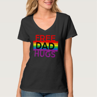 Free Dad Hugs Lgbt Pride Social Movement Tシャツ