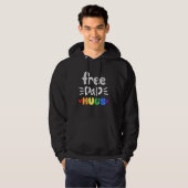 Free Dad Hugs LGBTQ Pride Rainbow Lesbian Gay Bi T パーカ (正面フル)