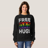 Free Dad Hugs With Rainbow And Transgender Flag He スウェットシャツ (正面フル)
