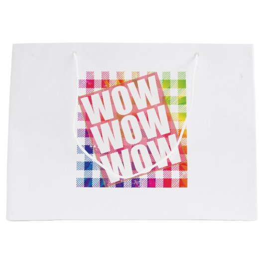 Free Day Wow - WOW WOW WOWミーム必須 ラージペーパーバッグ (正面)