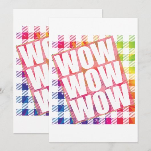 Free Day Wow - WOW WOW WOWミーム必須 招待状 (正面/裏面)