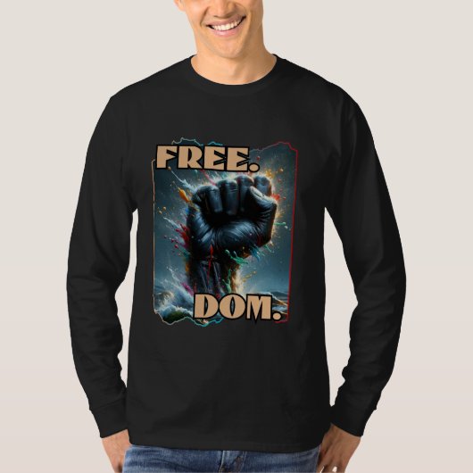 Free.Dom.,アンチ – 人種差別,インクルージョン, DEI,文化 Tシャツ (正面)