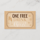 Free Drink Retro Winter Party Card or Ticket 割引カード (正面)