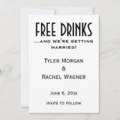 "Free Drinks"日付を保存する日付を保存する セーブザデート (正面)