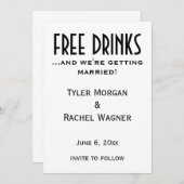 "Free Drinks"日付を保存する日付を保存する セーブザデート (正面/裏面)