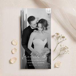 Free Drinks | Minimalist Bookmark Wedding Photo セーブザデート