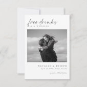 Free Drinks | Minimalist Romantic Photo Wedding セーブザデート (正面)