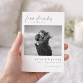 Free Drinks | Minimalist Romantic Photo Wedding セーブザデート