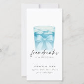 Free Drinks Modern Bow Glass Trendy Bookmark セーブザデート (正面)
