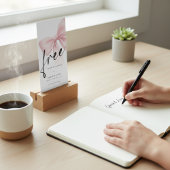 Free Drinks Pink Bow Modern Wedding Save the Date セーブザデート