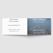 Free drinks save the date beach wedding add name  ゲストブック (全面)
