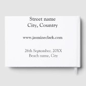 Free drinks save the date beach wedding add name  ゲストブック (裏面)