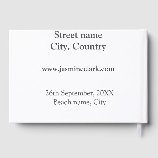 Free drinks save the date beach wedding add name  ゲストブック (裏面)