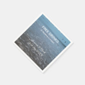 Free drinks save the date beach wedding add name  スタンダードカクテルナプキン (角)