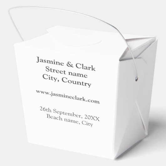 Free drinks save the date beach wedding add name  フェイバーボックス (裏面)