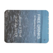 Free drinks save the date beach wedding add name  マグネット (横)